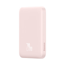 УМБ Baseus Magnetic Wireless 2in1 6000mAh 20W 2.4A QC3.0+PD3.0 з Бездротовою зарядкою Qi 15W Рожевий