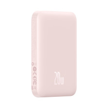 УМБ Baseus Magnetic Wireless 2in1 6000mAh 20W 2.4A QC3.0+PD3.0 з Бездротовою зарядкою Qi 15W Рожевий