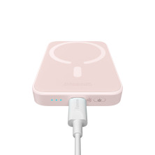 УМБ Baseus Magnetic Wireless 2in1 6000mAh 20W 2.4A QC3.0+PD3.0 з Бездротовою зарядкою Qi 15W Рожевий