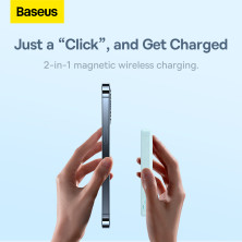 УМБ Baseus Magnetic Wireless 2in1 6000mAh 20W 2.4A QC3.0+PD3.0 з Бездротовою зарядкою Qi 15W Блакитний