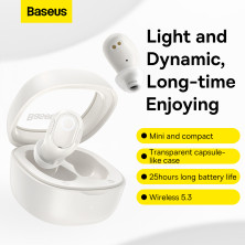 Беспроводные Bluetooth наушники Baseus Bowie WM02 True Wireless TWS Earphones Белый