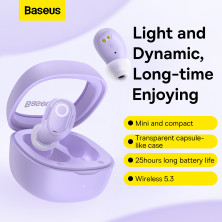 Бездротові Bluetooth навушники Baseus Bowie WM02 True Wireless TWS Earphones Фіолетовий