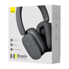 Беспроводные Bluetooth наушники Baseus Bowie H1 с функцией шумоподавления ANC Серый
