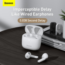 Бездротові Bluetooth навушники Baseus Bowie E8 True Wireless TWS Earphones Білий