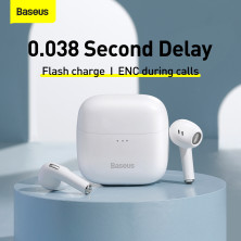 Бездротові Bluetooth навушники Baseus Bowie E8 True Wireless TWS Earphones Білий