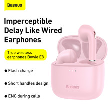 Бездротові Bluetooth навушники Baseus Bowie E8 True Wireless TWS Earphones Рожевий