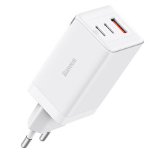 Мережевий зарядний пристрій Baseus GaN5 Pro Fast Charger QC4.0+PD3.0 65W USB+2Type-C 3A + кабель Baseus Type-C to Type-C 100W 20V/5A 1м Білий