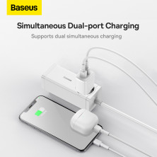 Сетевое зарядное устройство Baseus Compact Charger 2USB 2.1A 10.5W Белый