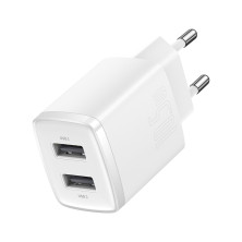 Сетевое зарядное устройство Baseus Compact Charger 2USB 2.1A 10.5W Белый