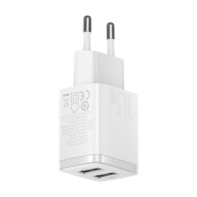 Сетевое зарядное устройство Baseus Compact Charger 2USB 2.1A 10.5W Белый