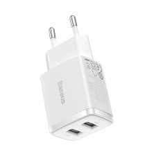 Сетевое зарядное устройство Baseus Compact Charger 2USB 2.1A 10.5W Белый