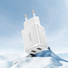 Сетевое зарядное устройство Baseus Compact Charger 2USB 2.1A 10.5W Белый