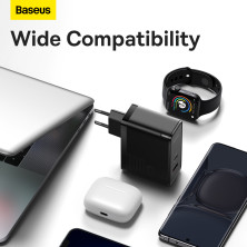 Сетевое зарядное устройство Baseus GaN5 Pro Fast Charger QC4.0+PD3.0 100W USB+Type-C 5A + кабель Baseus Type-C to Type-C 100W 20V/5A 1м Черный