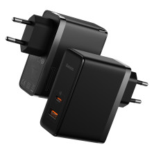 Сетевое зарядное устройство Baseus GaN5 Pro Fast Charger QC4.0+PD3.0 100W USB+Type-C 5A + кабель Baseus Type-C to Type-C 100W 20V/5A 1м Черный