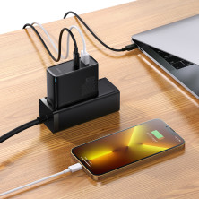 Сетевое зарядное устройство Baseus GaN5 Pro Fast Charger QC4.0+PD3.0 100W USB+Type-C 5A + кабель Baseus Type-C to Type-C 100W 20V/5A 1м Черный
