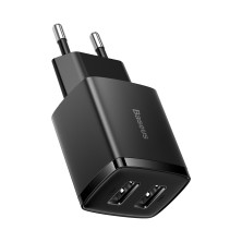Сетевое зарядное устройство Baseus Compact Charger 2USB 2.1A 10.5W Черный