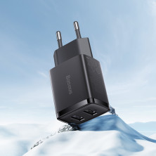 Сетевое зарядное устройство Baseus Compact Charger 2USB 2.1A 10.5W Черный