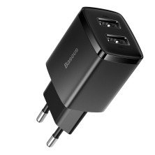 Мережевий зарядний пристрій Baseus Compact Charger 2USB 2.1A 10.5W Чорний