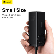 Сетевое зарядное устройство Baseus GaN3 Pro PowerStrip Fast Charger QC4.0+PD3.0 65W AC+2USB+2Type-C 3A + кабель Baseus Type-C to Type-C 100W 20V/5A 1м Черный