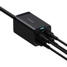 Мережевий зарядний пристрій Baseus GaN3 Pro Desktop Fast Charger QC4.0+PD3.0 100W 2USB+2Type-C 5A + кабель Baseus Type-C to Type-C 100W 20V/5A 1м Чорний