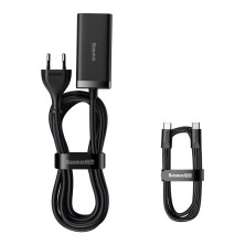 Мережевий зарядний пристрій Baseus GaN3 Pro Desktop Fast Charger QC4.0+PD3.0 100W 2USB+2Type-C 5A + кабель Baseus Type-C to Type-C 100W 20V/5A 1м Чорний