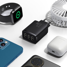 Сетевое зарядное устройство Baseus Compact Charger 3USB 3.4A 17W Черный