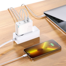Мережевий зарядний пристрій Baseus GaN5 Pro Fast Charger QC4.0+PD3.0 100W USB+Type-C 5A + кабель Baseus Type-C to Type-C 100W 20V/5A 1м Білий