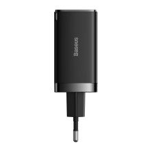 Сетевое зарядное устройство Baseus GaN5 Pro Fast Charger QC4.0+PD3.0 65W USB+2Type-C 3A + кабель Baseus Type-C to Type-C 100W 20V/5A 1м Черный