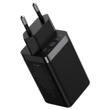 Сетевое зарядное устройство Baseus GaN5 Pro Fast Charger QC4.0+PD3.0 65W USB+2Type-C 3A + кабель Baseus Type-C to Type-C 100W 20V/5A 1м Черный