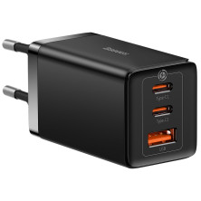 Сетевое зарядное устройство Baseus GaN5 Pro Fast Charger QC4.0+PD3.0 65W USB+2Type-C 3A + кабель Baseus Type-C to Type-C 100W 20V/5A 1м Черный
