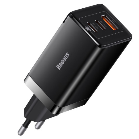 Сетевое зарядное устройство Baseus GaN5 Pro Fast Charger QC4.0+PD3.0 65W USB+2Type-C 3A + кабель Baseus Type-C to Type-C 100W 20V/5A 1м Черный