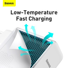 Сетевое зарядное устройство Baseus GaN2 Fast Charger QC5.0+PD3.0 100W Type-C 5A + кабель Baseus Type-C to Type-C 100W 20V/5A 1.5м Белый