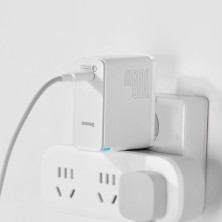 Сетевое зарядное устройство Baseus GaN2 Fast Charger QC5.0+PD3.0 100W Type-C 5A + кабель Baseus Type-C to Type-C 100W 20V/5A 1.5м Белый