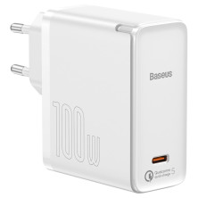 Мережевий зарядний пристрій Baseus GaN2 Fast Charger QC5.0+PD3.0 100W Type-C 5A + кабель Baseus Type-C to Type-C 100W 20V/5A 1.5м Білий
