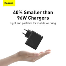 Сетевое зарядное устройство Baseus GaN2 Fast Charger QC5.0+PD3.0 100W Type-C 5A + кабель Baseus Type-C to Type-C 100W 20V/5A 1.5м Черный
