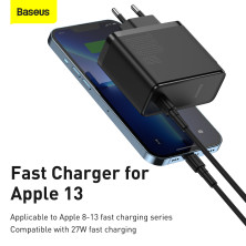 Сетевое зарядное устройство Baseus GaN2 Fast Charger QC5.0+PD3.0 100W Type-C 5A + кабель Baseus Type-C to Type-C 100W 20V/5A 1.5м Черный