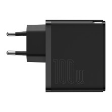 Сетевое зарядное устройство Baseus GaN2 Fast Charger QC5.0+PD3.0 100W Type-C 5A + кабель Baseus Type-C to Type-C 100W 20V/5A 1.5м Черный