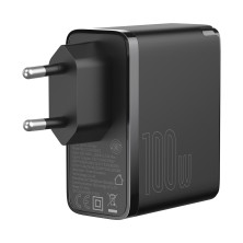 Сетевое зарядное устройство Baseus GaN2 Fast Charger QC5.0+PD3.0 100W Type-C 5A + кабель Baseus Type-C to Type-C 100W 20V/5A 1.5м Черный