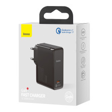 Сетевое зарядное устройство Baseus GaN2 Fast Charger QC5.0+PD3.0 100W Type-C 5A + кабель Baseus Type-C to Type-C 100W 20V/5A 1.5м Черный