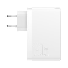 Сетевое зарядное устройство Baseus GaN5 Pro Fast Charger QC4.0+PD3.1 140W USB+2Type-C 5A + кабель Baseus Type-C to Type-C 240W 48V/5A 1м Белый
