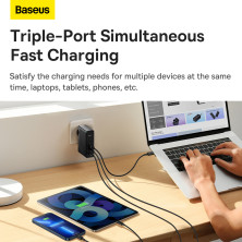 Сетевое зарядное устройство Baseus GaN5 Pro Fast Charger QC4.0+PD3.1 140W USB+2Type-C 5A + кабель Baseus Type-C to Type-C 240W 48V/5A 1м Черный