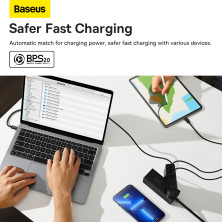 Сетевое зарядное устройство Baseus GaN5 Pro Fast Charger QC4.0+PD3.1 140W USB+2Type-C 5A + кабель Baseus Type-C to Type-C 240W 48V/5A 1м Черный