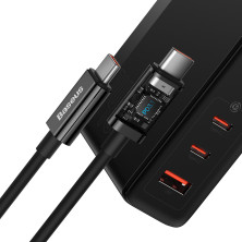 Сетевое зарядное устройство Baseus GaN5 Pro Fast Charger QC4.0+PD3.1 140W USB+2Type-C 5A + кабель Baseus Type-C to Type-C 240W 48V/5A 1м Черный