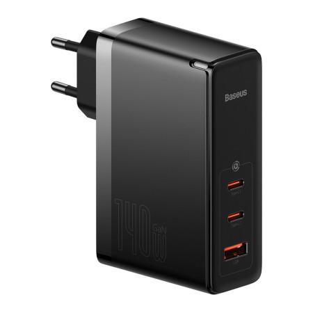 Сетевое зарядное устройство Baseus GaN5 Pro Fast Charger QC4.0+PD3.1 140W USB+2Type-C 5A + кабель Baseus Type-C to Type-C 240W 48V/5A 1м Черный