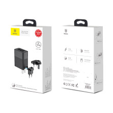 Мережевий зарядний пристрій Baseus Duke Universal Travel Adapter 3USB 3.4A Універсальний Чорний