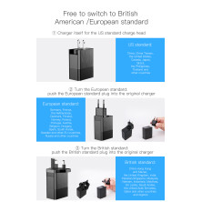 Мережевий зарядний пристрій Baseus Duke Universal Travel Adapter 3USB 3.4A Універсальний Чорний