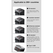 Мережевий зарядний пристрій Baseus Removable 2in1 Universal Travel Adapter QC3.0+PD3.0 18W USB+Type-C 3A Універсальний Чорний
