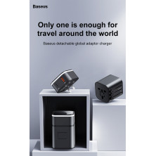 Мережевий зарядний пристрій Baseus Removable 2in1 Universal Travel Adapter QC3.0+PD3.0 18W USB+Type-C 3A Універсальний Чорний