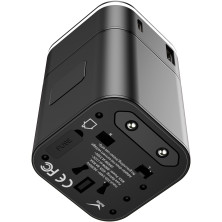Мережевий зарядний пристрій Baseus Removable 2in1 Universal Travel Adapter QC3.0+PD3.0 18W USB+Type-C 3A Універсальний Чорний