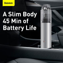 Аккумуляторный пылесос Baseus A3 Car Vacuum Cleaner 135 Вт 15000 Па Серебристый
